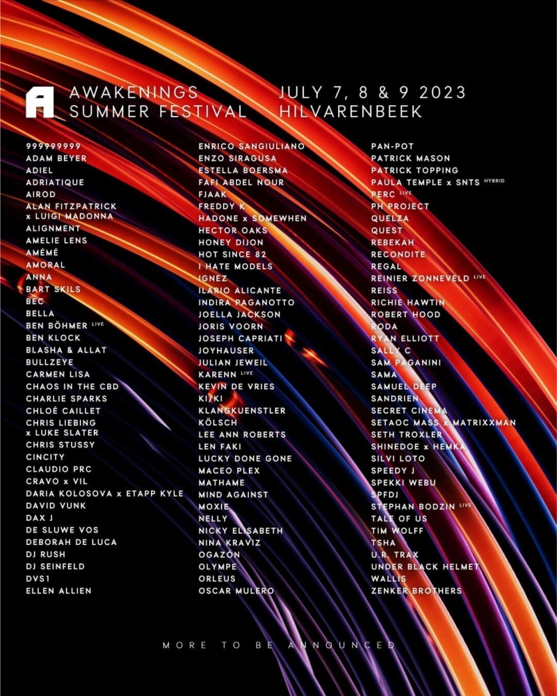 Awakenings unveils lineup for 3-day weekend Summer Festival