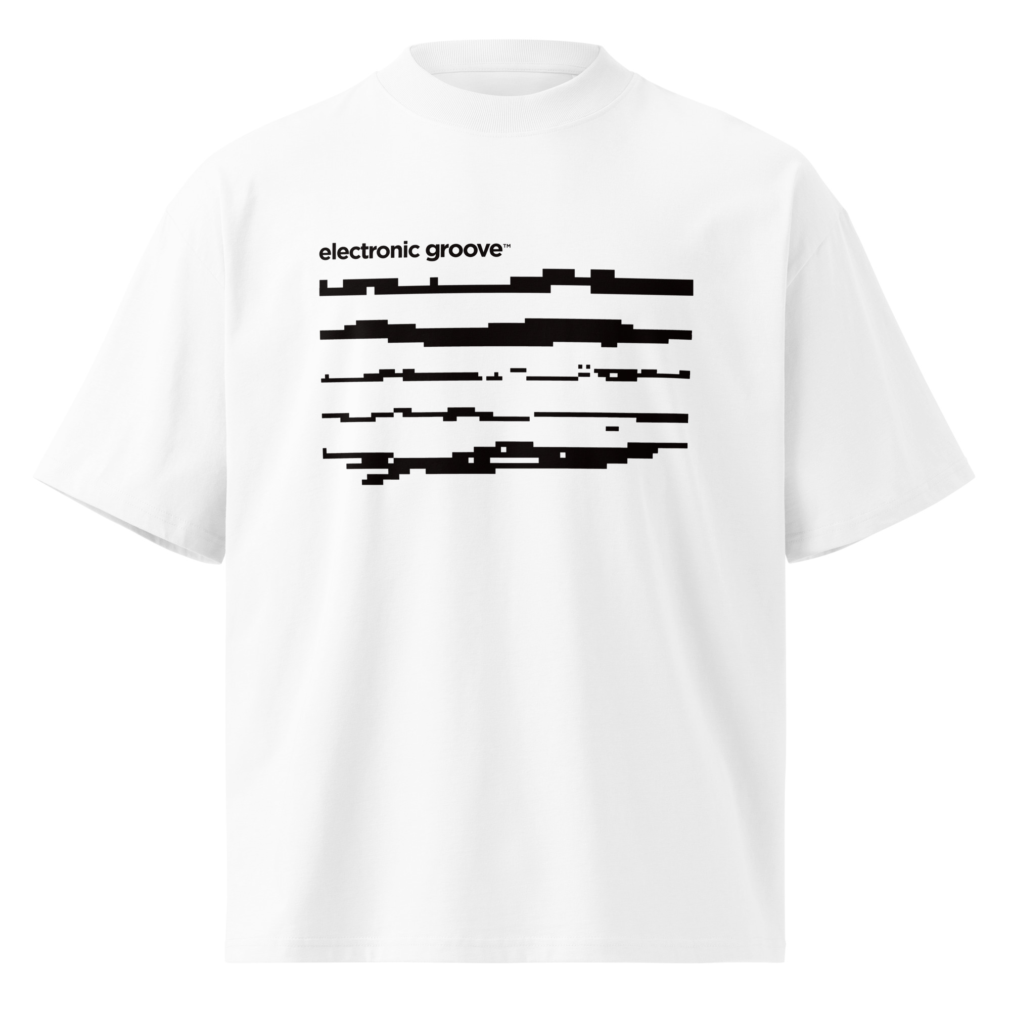 Bitmap Lines Unisex organic oversized high neck t-shirt
