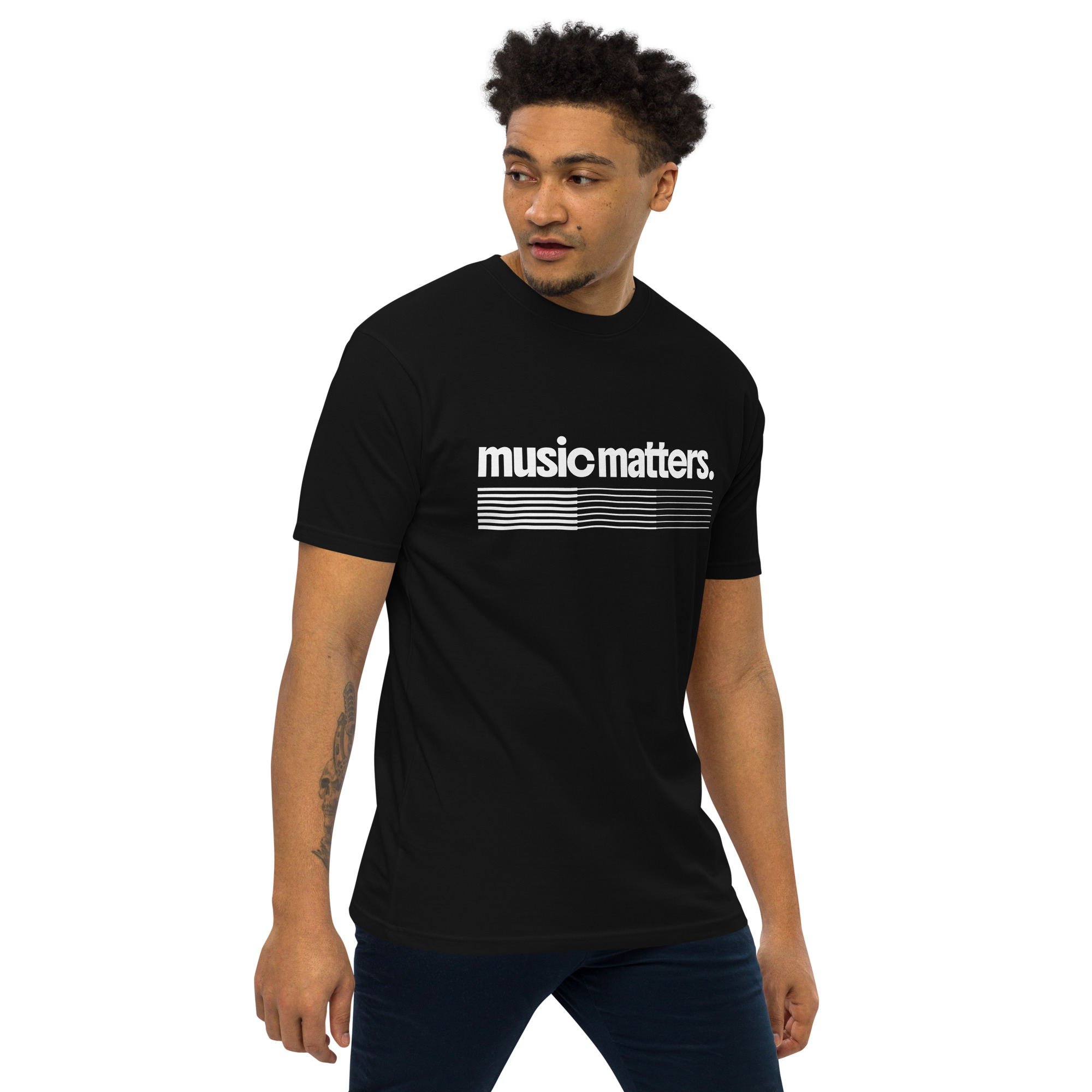 Music Matters Men’s premium heavyweight tee - Image 4